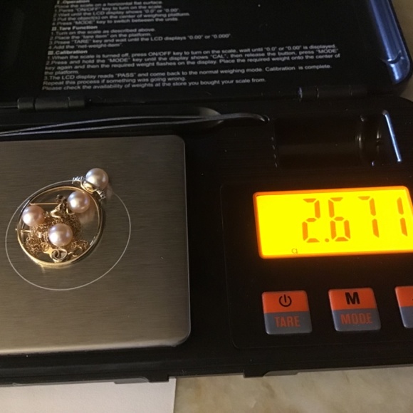 3 pieces set Pearl and Diamonds 14k Yellow Gold Necklace, Earrings, Ring - Picture 16 of 16